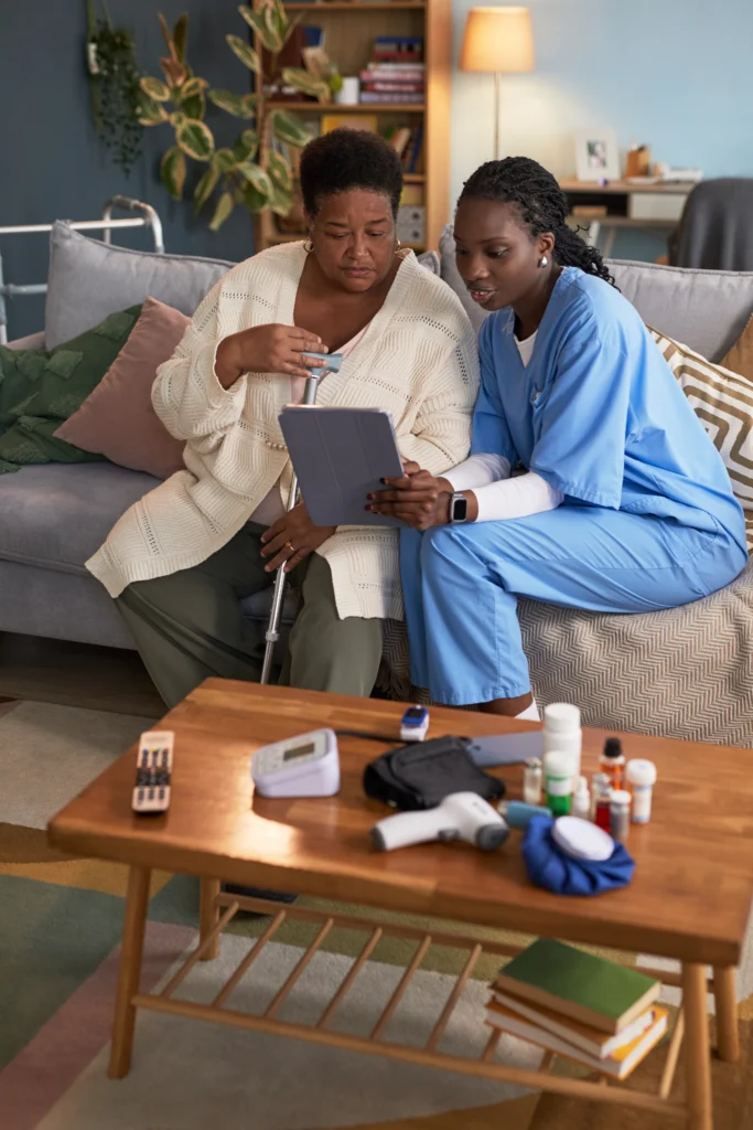 Home visit medical care for a family at home